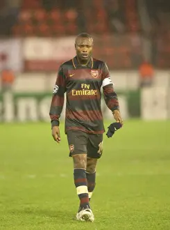 Slavia Prague V Arsenal 2007-8 Prints: William Gallas: Arsenal's Unyielding Wall in the 0:0 Stalemate Against Slavia Prague