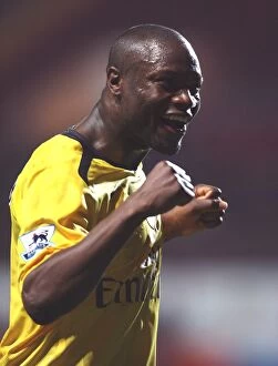 Aston Villa v Arsenal 2006-7 Collection: William Gallas celebrates the Arsenal victory after the match