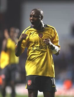 Images Dated 15th March 2007: William Gallas celebrates the Arsenal victory after the match