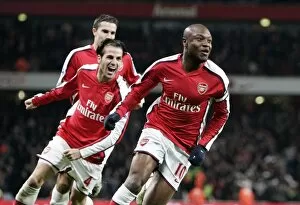 Images Dated 29th October 2008: William Gallas celebrates scoring Arsenals 2nd goal