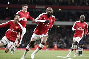 Images Dated 29th October 2008: William Gallas celebrates scoring Arsenals 2nd goal