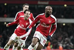 Arsenal V Tottenham 2008-09 Prints: William Gallas celebrates scoring Arsenals 2nd goal