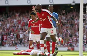 Arsenal V Portsmouth 2009-10 Prints: William Gallas celebrates scoring Arsenals 3rd goal