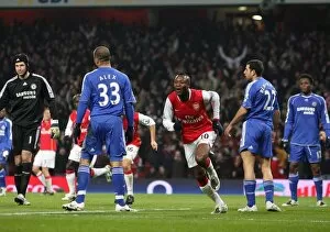 Arsenal v Chelsea 2007-8 Collection: William Gallas celebrates scoring Arsenals goal