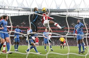 Images Dated 28th December 2008: William Gallas heads past David James to score the Arsenal goal