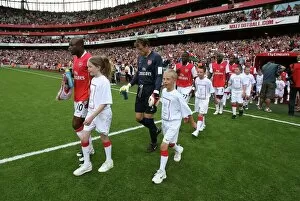 Lehmann Jens Collection: William Gallas and Jens Lehmann lead out the Arsenal team