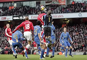 Arsenal V Portsmouth 2008-09 Prints: William Gallas scores Arsenals goal beating David James