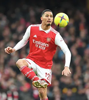 Arsenal V AFC Bournemouth 2022-23 Prints: William Saliba in Action: Arsenal vs. AFC Bournemouth, Premier League 2022-23