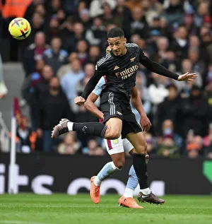 William Saliba in Action: Aston Villa vs. Arsenal, Premier League 2022-23