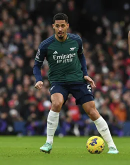 William Saliba in Action: Fulham vs. Arsenal, Premier League 2023-24