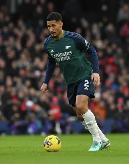 William Saliba in Action: Fulham vs. Arsenal, Premier League 2023-24