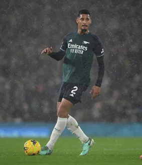 William Saliba in Action: Fulham vs. Arsenal, Premier League 2023-24