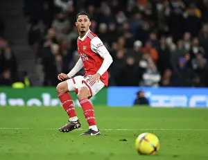 William Saliba at Tottenham Hotspur Stadium: Arsenal vs. Tottenham Premier League Clash, London 2023