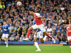 William Saliba vs. Beto: Heading Battle at Goodison Park - Everton vs. Arsenal, 2023-24 Premier League