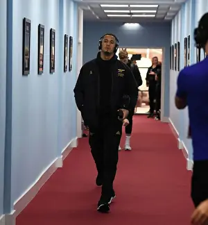Aston Villa V Arsenal 2022-23 Prints: William Saliba's Arsenal Pre-Match Preparation at Aston Villa's Villa Park (Aston Villa vs Arsenal)