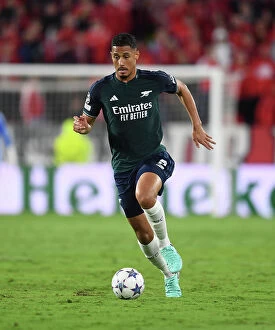 Images Dated 25th October 2023: William Saliba's Debut in Champions League: Sevilla vs. Arsenal (2023-24)