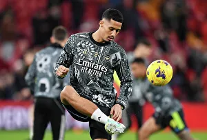 Liverpool V Arsenal 2023-24 Prints: William Saliba's Pre-Match Routine: Arsenal vs. Liverpool, Premier League 2023-24