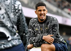 William Saliba's Pre-Match Routine: Arsenal vs. Fulham, Premier League 2023-24