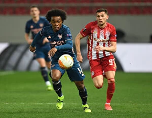 Images Dated 12th March 2021: Willian Scores in Empty Arsenal Victory at Olympiacos, Piraeus, 2021