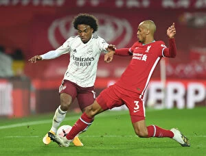 Images Dated 29th September 2020: Willian vs Fabinho: Battle at Anfield - Liverpool vs Arsenal, 2020-21 Premier League