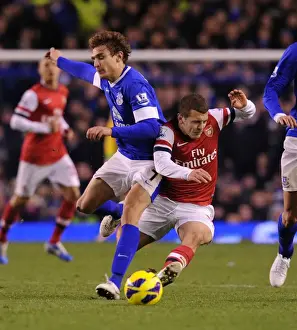 Everton V Arsenal 2012-13 Prints: Wilshere vs Jelavic: Intense Battle at Goodison Park - Everton vs Arsenal