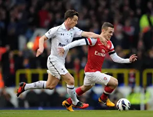 Tottenham Hotspur V Arsenal 2012-13 Prints: Wilshere vs Parker: Intense Rivalry in the Heart of the North London Derby