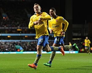 Images Dated 13th January 2014: Wilshere's Stunner: Arsenal's First Goal vs. Aston Villa (2013-14)