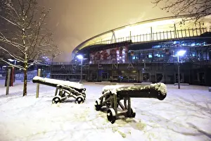 Winter's Battle: Arsenal's Emirates Stadium Transformed in Snow vs. Blackburn Rovers