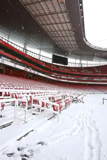 Winter's Embrace at Emirates: Arsenal's Stadium Transformed in Snow
