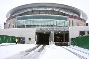 Winter's Embrace at Emirates: Arsenal's Stadium Transformed in Snow
