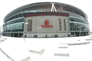 Winter's Embrace at Emirates: Arsenal's Stadium Transformed in Snow