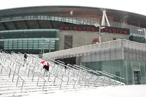 Winter's Embrace at Emirates: Arsenal's Stadium Transformed in Snow