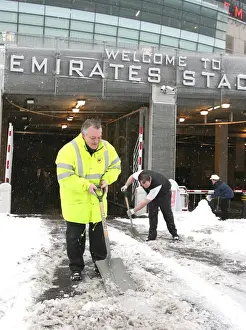 Winter's Embrace at Emirates: Arsenal's Stadium Transformed in Snow