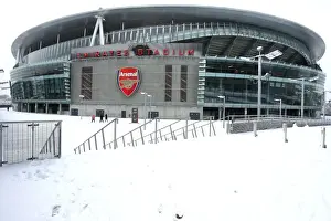 Winter's Embrace at Emirates: Arsenal's Stadium Transformed in Snow