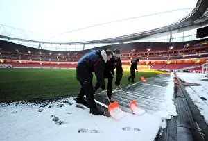 Winter's Embrace at Emirates: Arsenal's Stadium Transformed in Snow