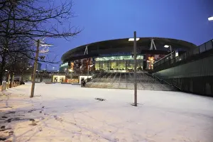 Winter's Embrace at Emirates: Arsenal's Stadium Transformed in Snow