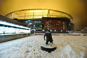 Winter's Embrace at Emirates: Arsenal's Stadium Transformed in Snow