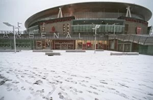 Images Dated 8th February 2007: Winter's Embrace at Emirates: A Magical Arsenal Football Ground in Snow