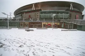Winter's Embrace at Emirates: A Magical Arsenal Football Ground in Snow