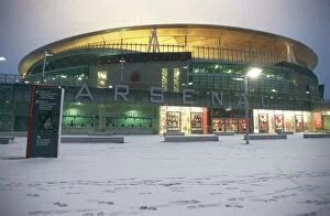Images Dated 8th February 2007: Winter's Enchantment at Emirates: Arsenal's Magical Stadium in Snow