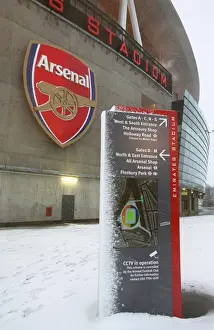 Winter's Enchantment at Emirates: A Football Stadium Blanketed in Snow