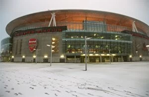 Images Dated 8th February 2007: Winter's Magic at Emirates: Arsenal Football Ground Transformed in Snow