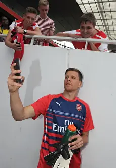 Arsenal V AS Monaco 2014-15 Prints: Wojciech Szczesny and Arsenal Fans Before Emirates Cup Match vs AS Monaco, 2014