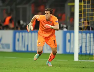 Borussia Dortmund V Arsenal 2014-15 Prints: Wojciech Szczesny: Arsenal's Fortress at Borussia Dortmund