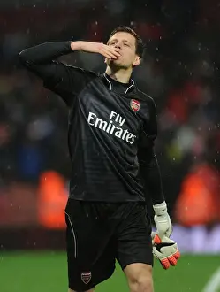 Arsenal V Queens Park Rangers 2014-15 Prints: Wojciech Szczesny: Arsenal's Victorious Goalkeeper after Queens Park Rangers Win (2014-15)