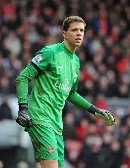 Wojciech Szczesny: Arsenal's Wall at Anfield (Liverpool v Arsenal 2013-14)
