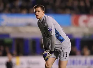 Everton V Arsenal 2011-12 Prints: Wojciech Szczesny: Arsenal's Wall at Goodison Park (Everton vs Arsenal)