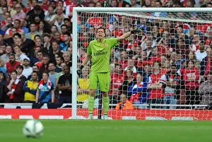 Arsenal V Tottenham Hotspur 2014-15 Prints: Wojciech Szczesny: Arsenal's Wall Against Tottenham Hotspur (2014-15)
