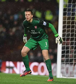 Aston Villa V Arsenal 2012-13 Prints: Wojciech Szczesny: Arsenal's Wall at Villa Park (Aston Villa v Arsenal 2012-13)