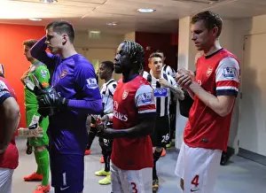 Arsenal V Newcastle United 2013/14 Prints: Wojciech Szczesny, Bacary Sagna and Per Mertesacker (Arsenal)